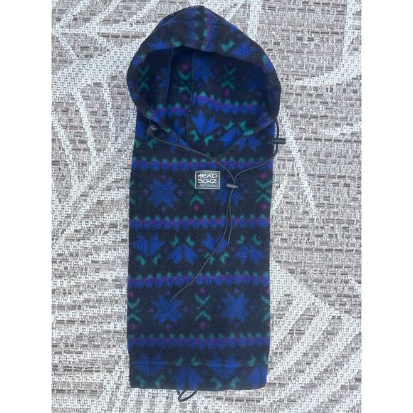 90s Head Sokz by Gotta Go Multi Pattern Fleece Balaclava USA Polartec - Picture 1 of 5